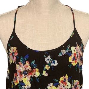 Xhilaration Floral Halter Dress Adjustable Straps Size Large